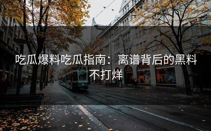 吃瓜爆料吃瓜指南：离谱背后的黑料不打烊