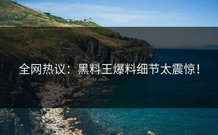 全网热议：黑料王爆料细节太震惊！