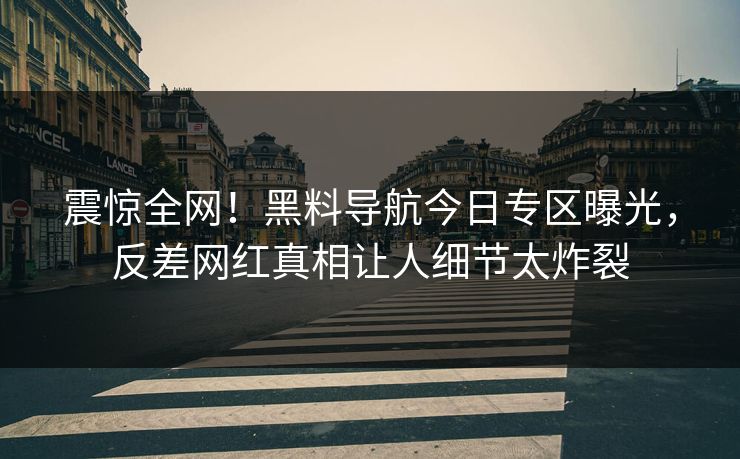 震惊全网！黑料导航今日专区曝光，反差网红真相让人细节太炸裂