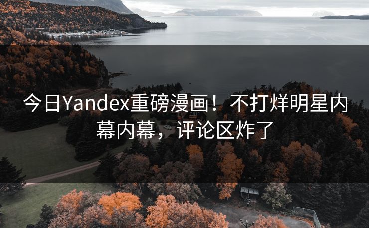 今日Yandex重磅漫画！不打烊明星内幕内幕，评论区炸了
