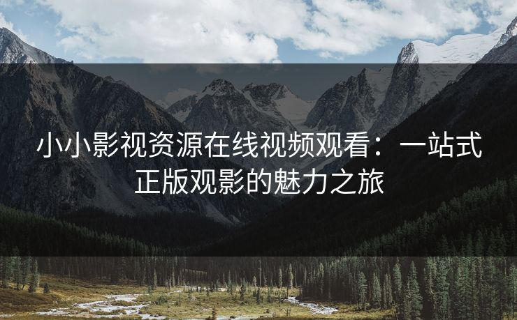 小小影视资源在线视频观看：一站式正版观影的魅力之旅
